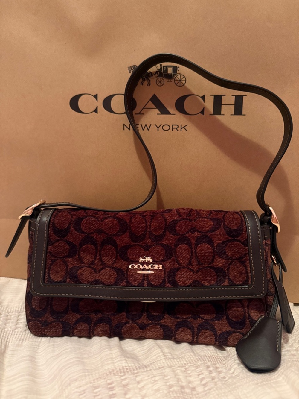 COACH AUTHENTIC - Etta Flap Bag in Signature Chenille